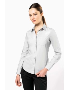K-KA542-LADIES' LONG-SLEEVED COTTON POPLIN SHIRT 2